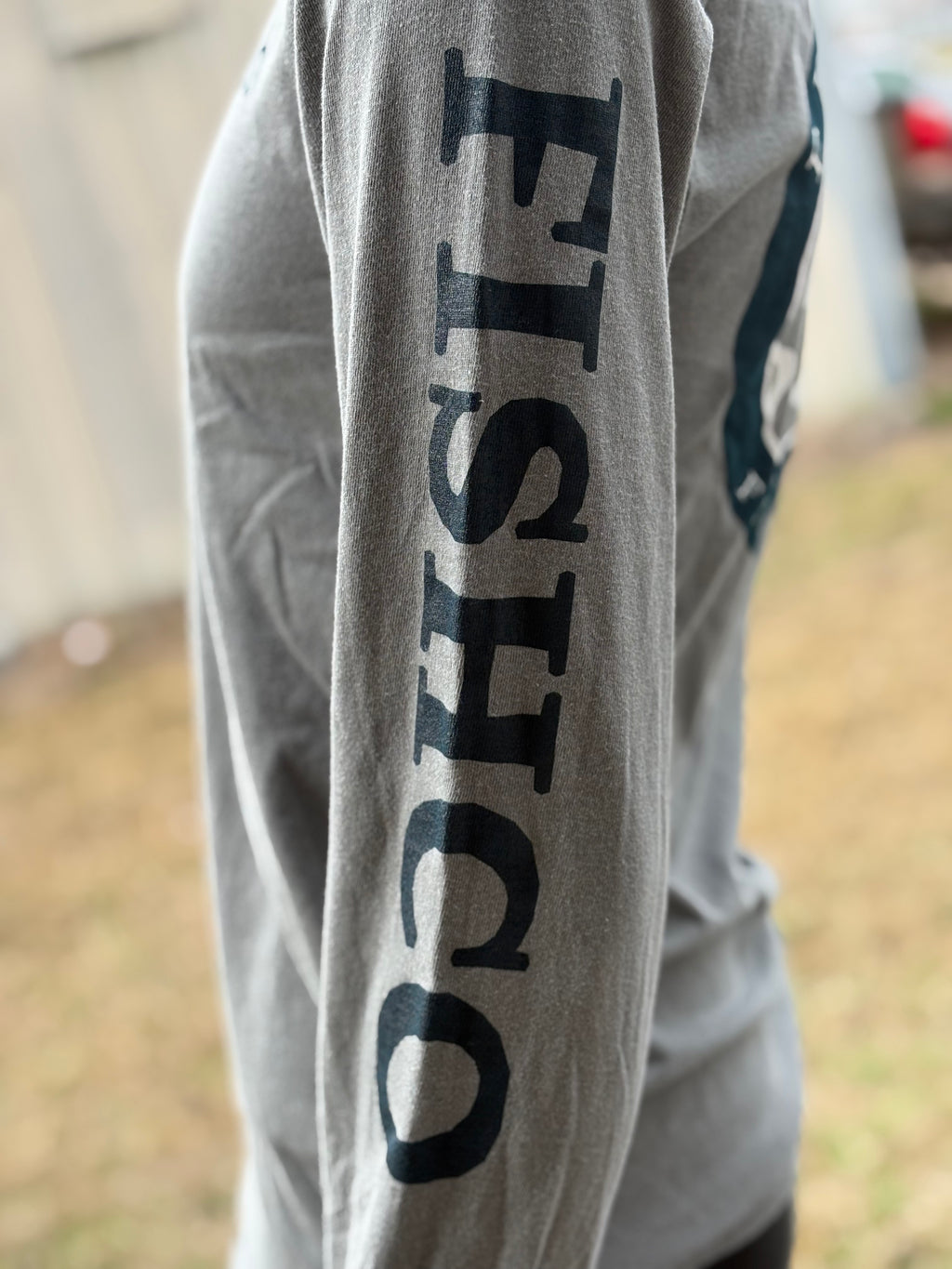 Long Sleeve Grey Duck Patch T-Shirt